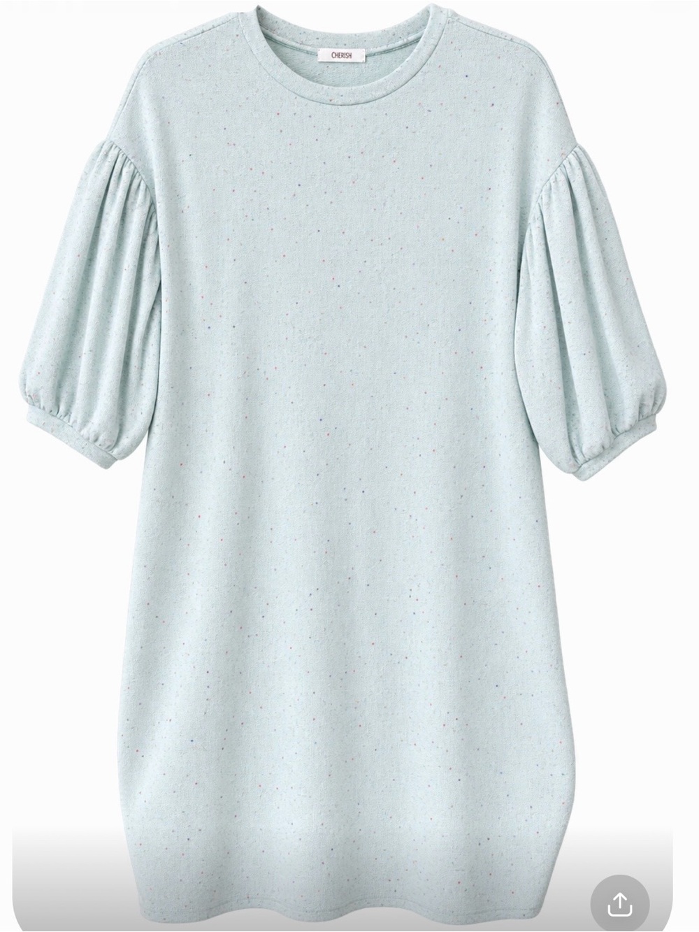 Cherish Light Blue Puff-Sleeve Tunic Top